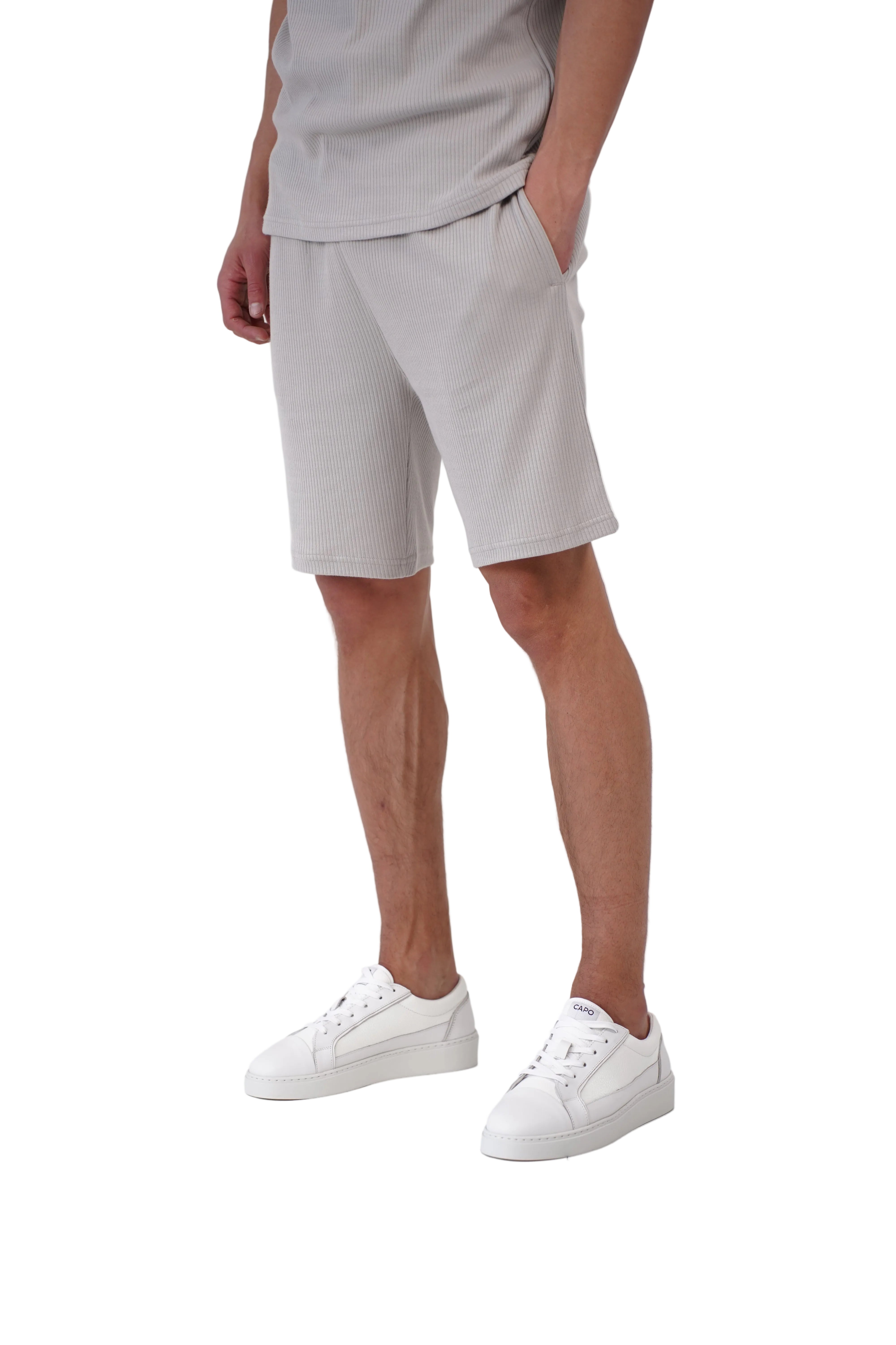 CAPO Pleated Light Grey Shorts